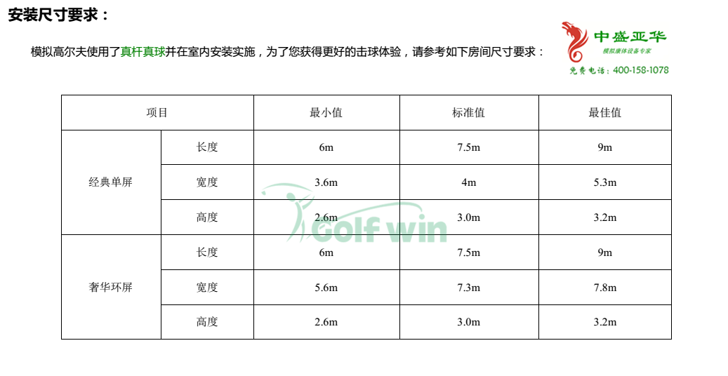 高尔夫场地尺寸(新)
